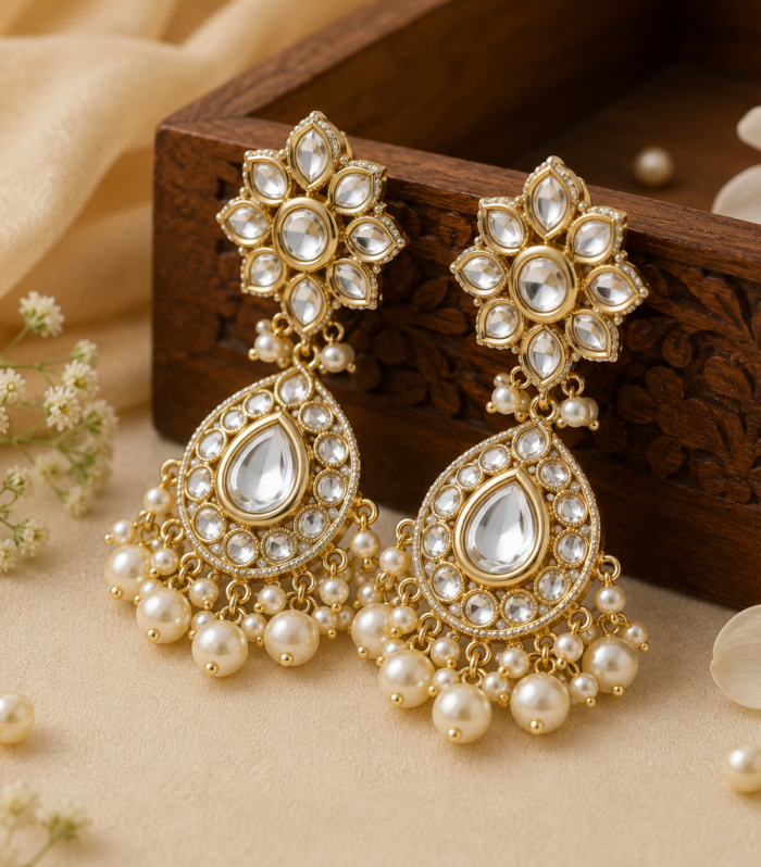 Pearl & Kundan Earrings
