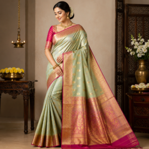 Soft Silk Saree with Zari Border